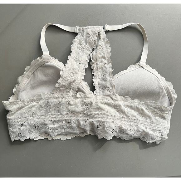 Womens Bralette Large Lace Stretch Padded Cups Racerback - Picture 2 of 7